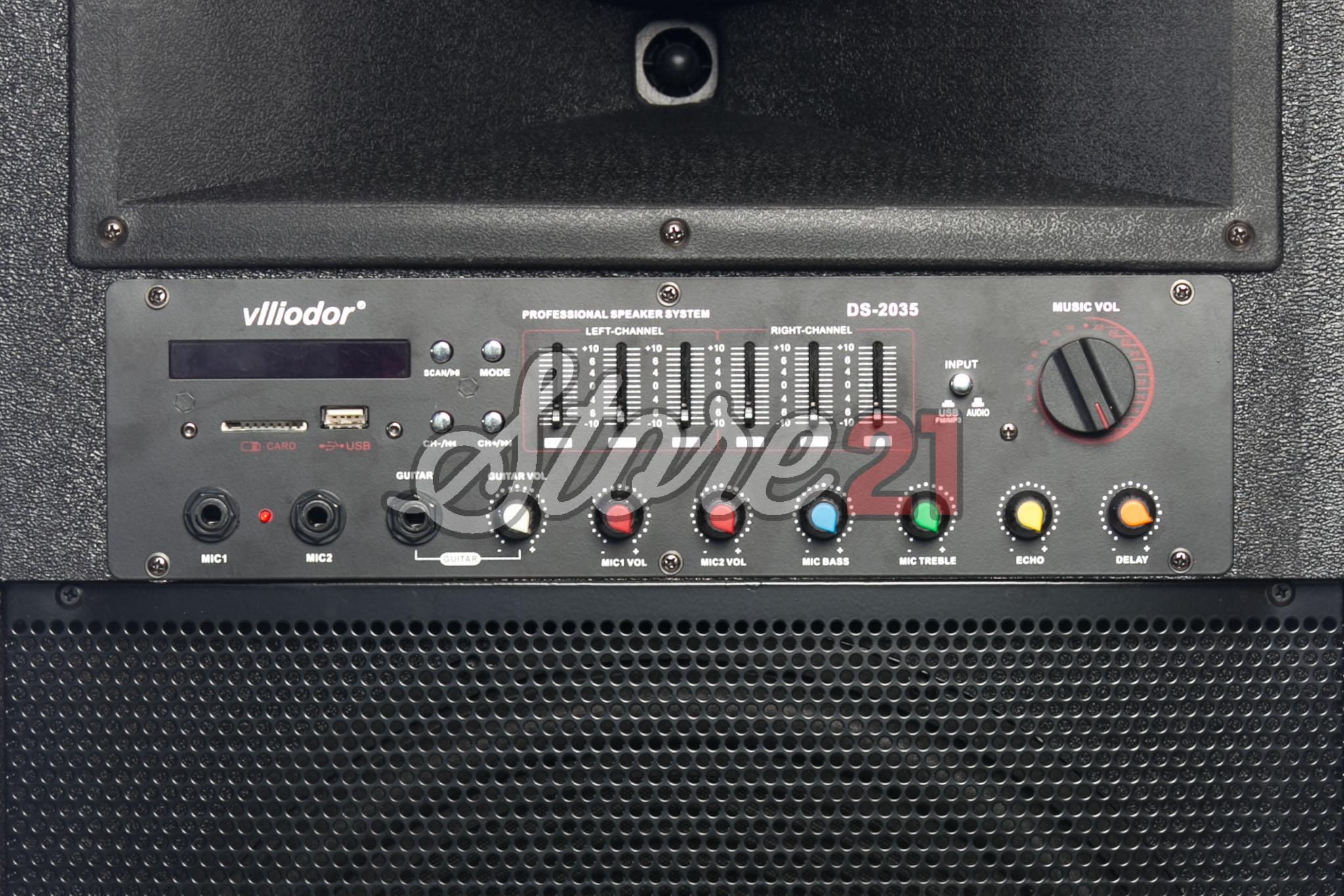 Set Boxe Active Profesionale 720W  Vlliodor DS-2035,15 INCH, , USB, Radio, Bluetooth+Cadou